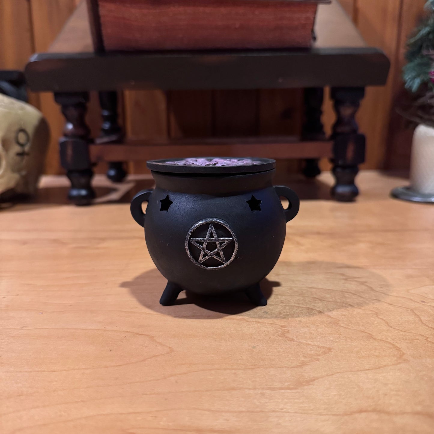 DAMAGED***REDUCED PRICE***Cauldron Incense Burner with Pentagram