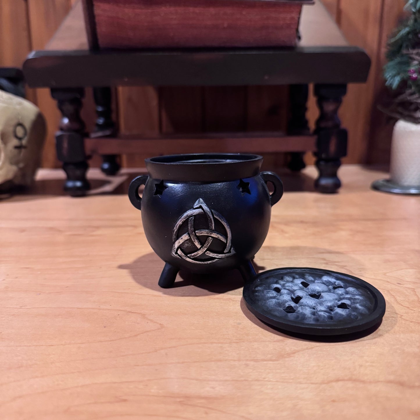 NEW***Cauldron Incense Burner with Triquetra